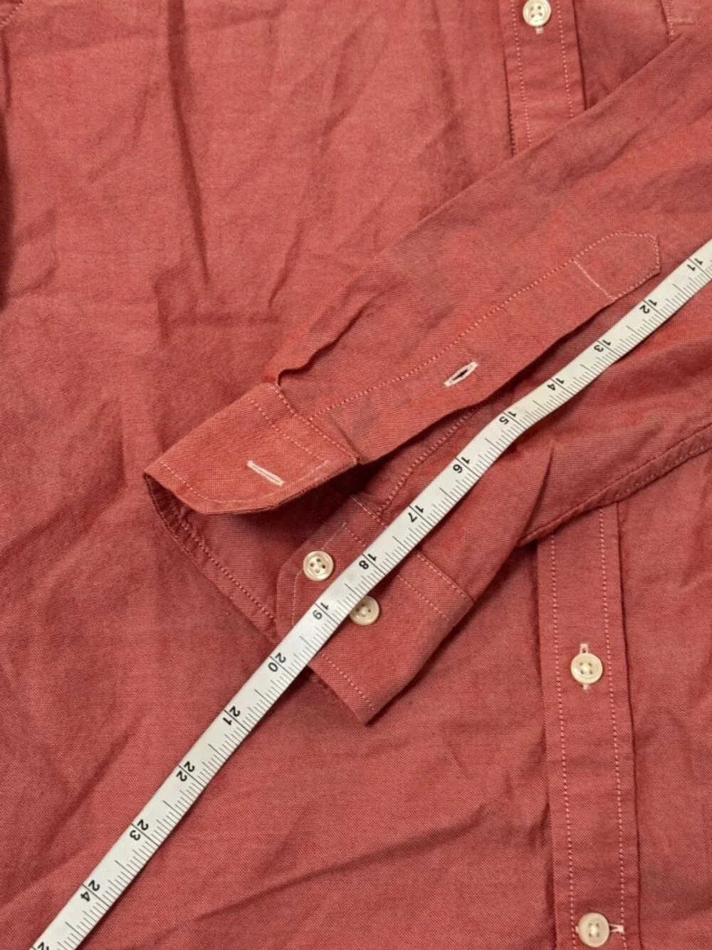 Banana Republic Shirt Mens L Untucked Fit Oxford Long Sleeve Button Down Red